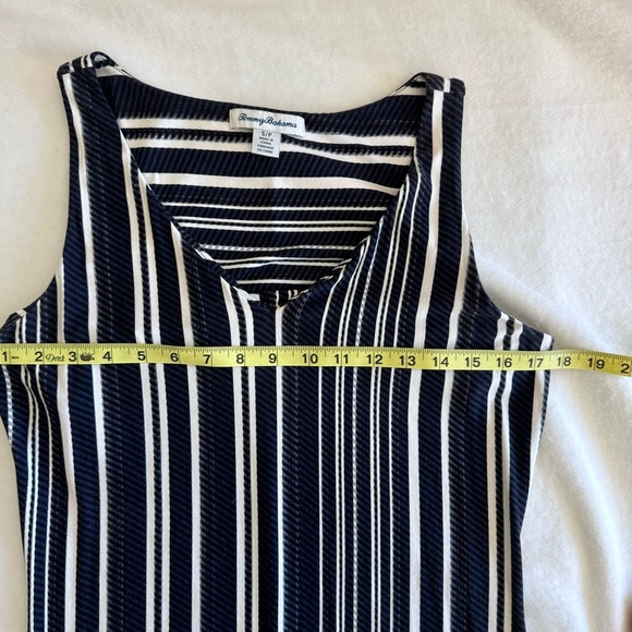 TOMMY BAHAMA ANOCHE SLEEVELESS STRIPE SHIFT HI-LOW MAXI DRESS STRIPED SIZE S - Picture 7 of 10